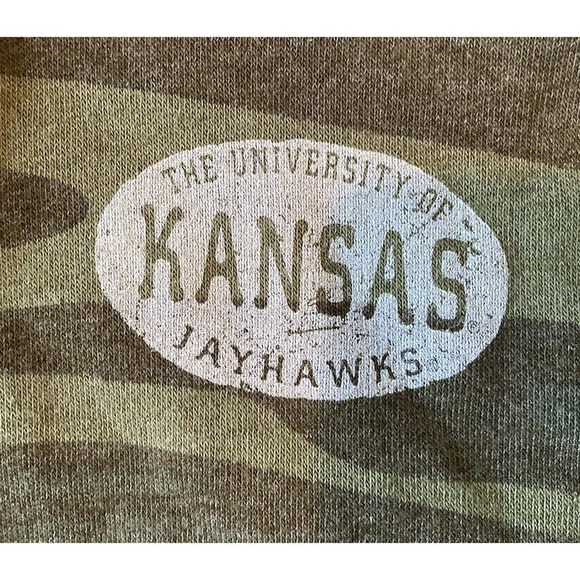 NEW Alternative Earth Kansas Jayhawks Camo Hoodie Size XL Green Full Zip - Picture 6 of 9